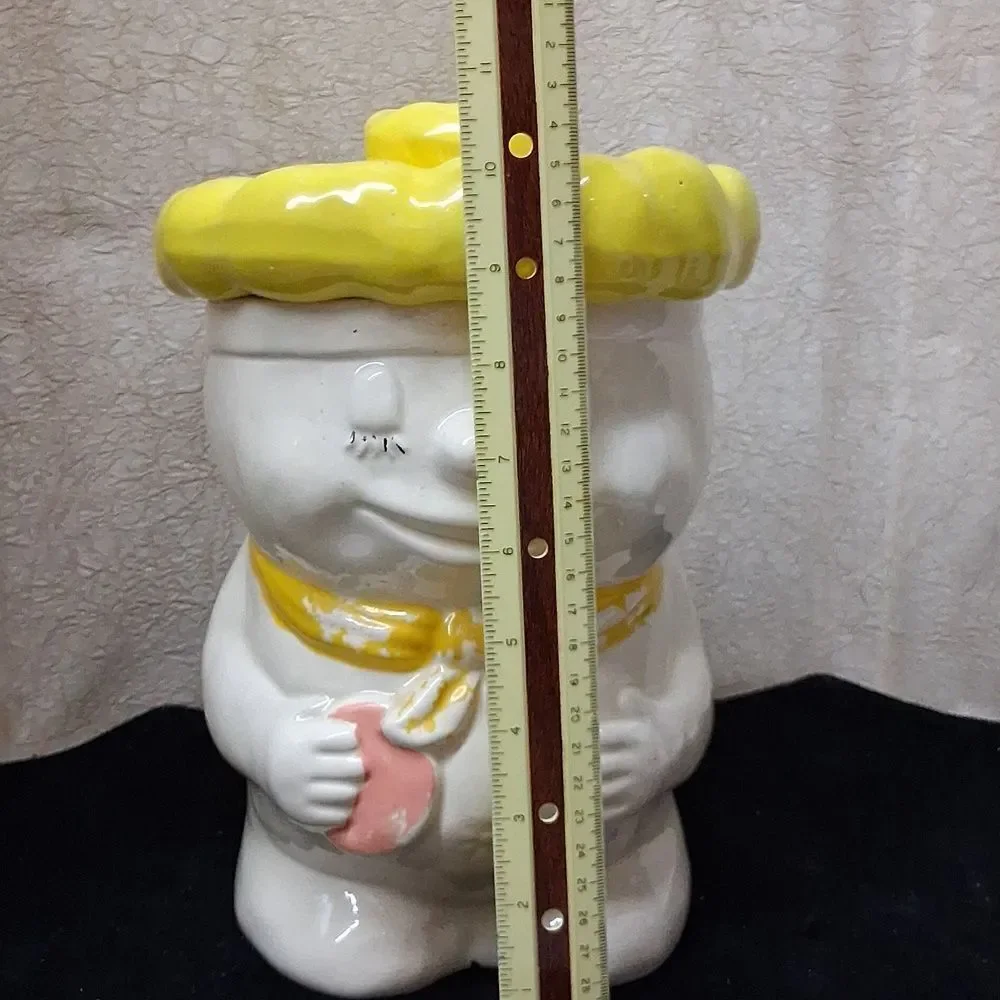 Vtg. Rare McCoy Winking Bobby Baker yellow hat cookie jar or Pillsbury dough boy